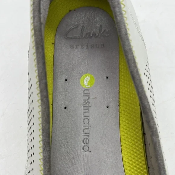 Clarks Artisan Unstructured White Ballet Flats Sz 8. BFL2705 - Picture 7 of 8